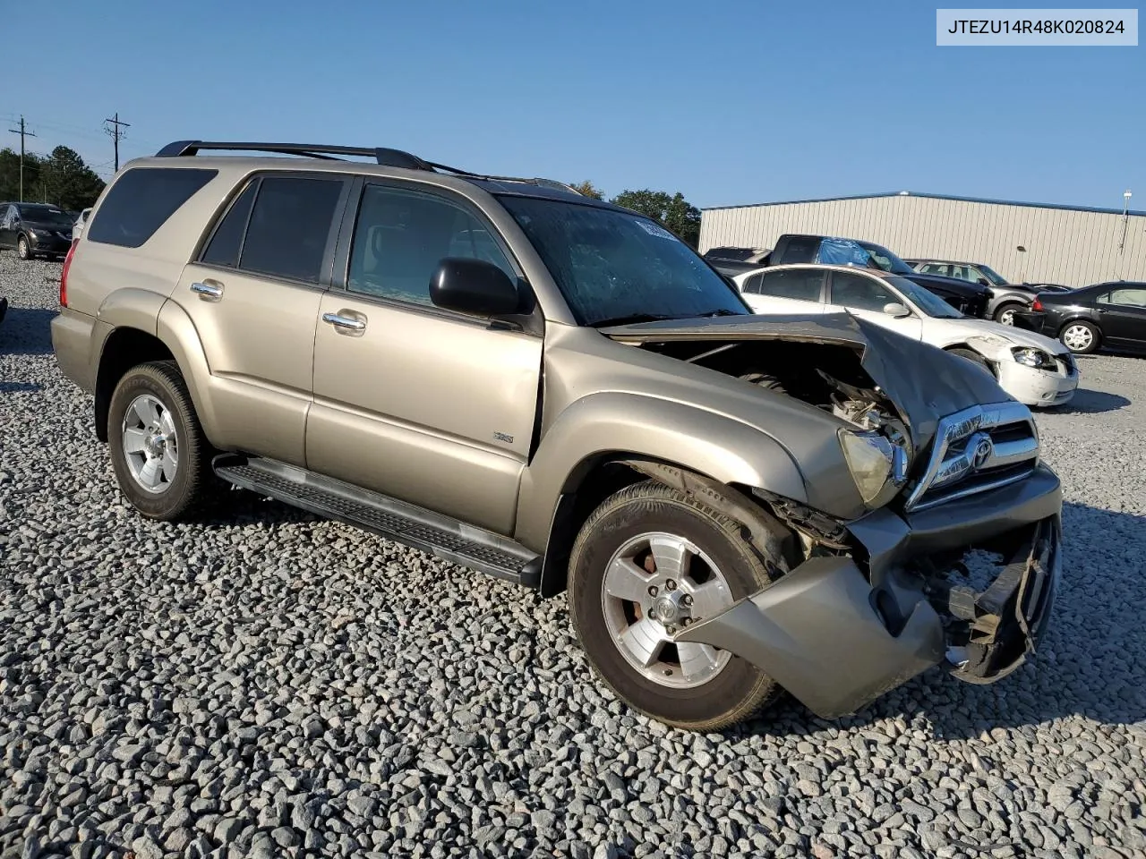 2008 Toyota 4Runner Sr5 VIN: JTEZU14R48K020824 Lot: 75943924