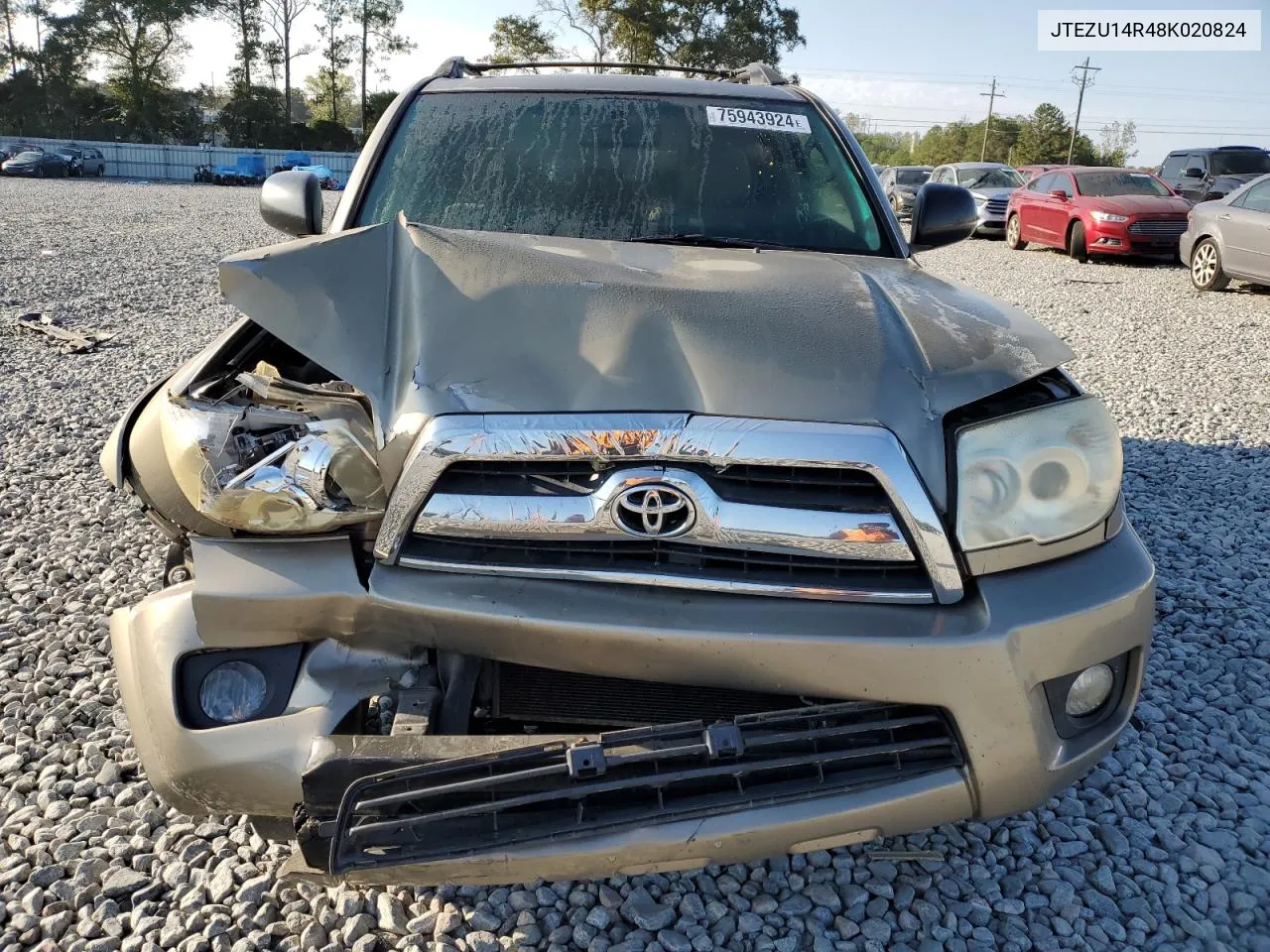 2008 Toyota 4Runner Sr5 VIN: JTEZU14R48K020824 Lot: 75943924