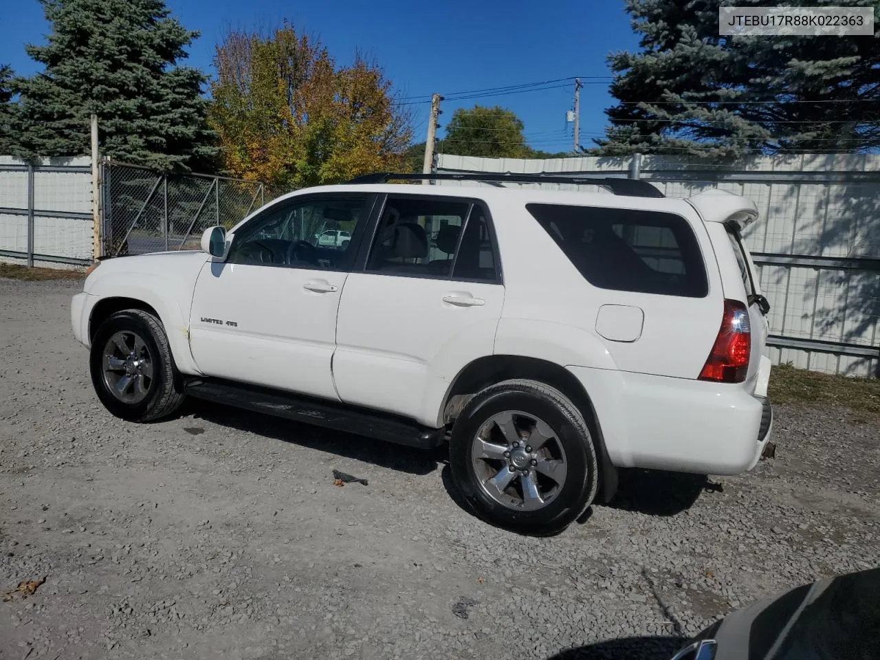 2008 Toyota 4Runner Limited VIN: JTEBU17R88K022363 Lot: 76906774