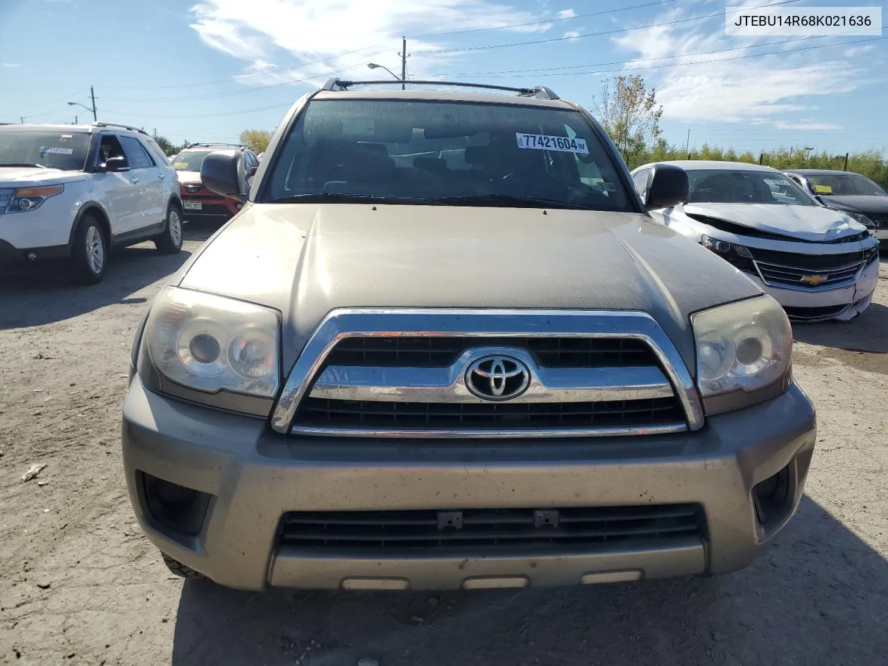 2008 Toyota 4Runner Sr5 VIN: JTEBU14R68K021636 Lot: 77421604