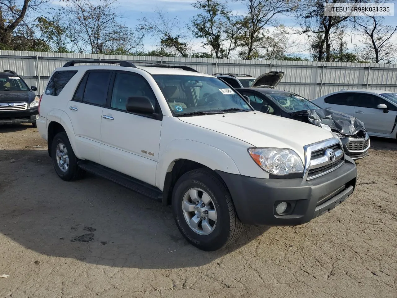 2008 Toyota 4Runner Sr5 VIN: JTEBU14R98K031335 Lot: 78143454