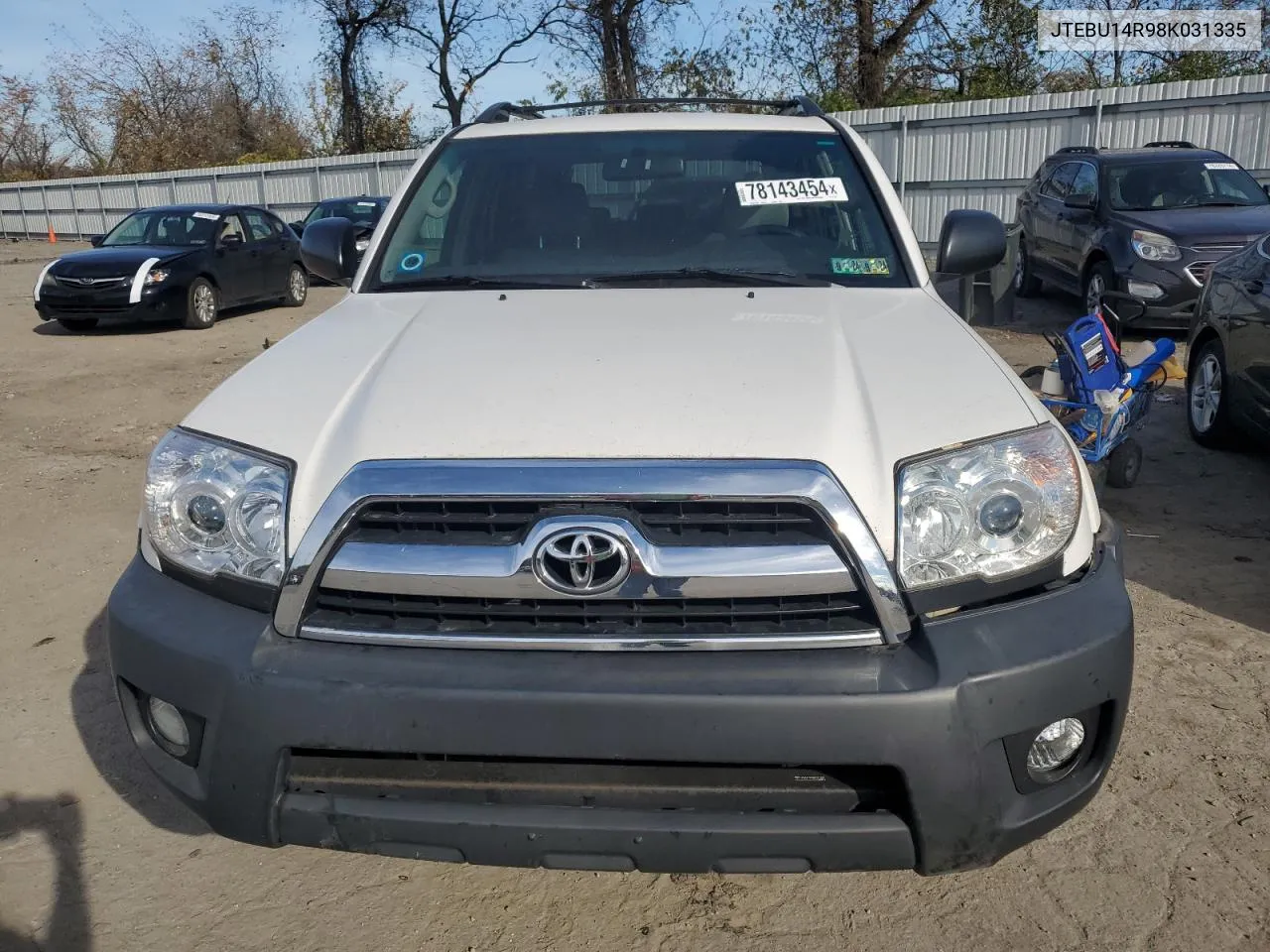 2008 Toyota 4Runner Sr5 VIN: JTEBU14R98K031335 Lot: 78143454