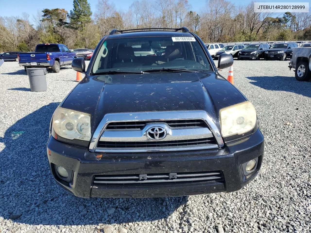 2008 Toyota 4Runner Sr5 VIN: JTEBU14R280128999 Lot: 80188984