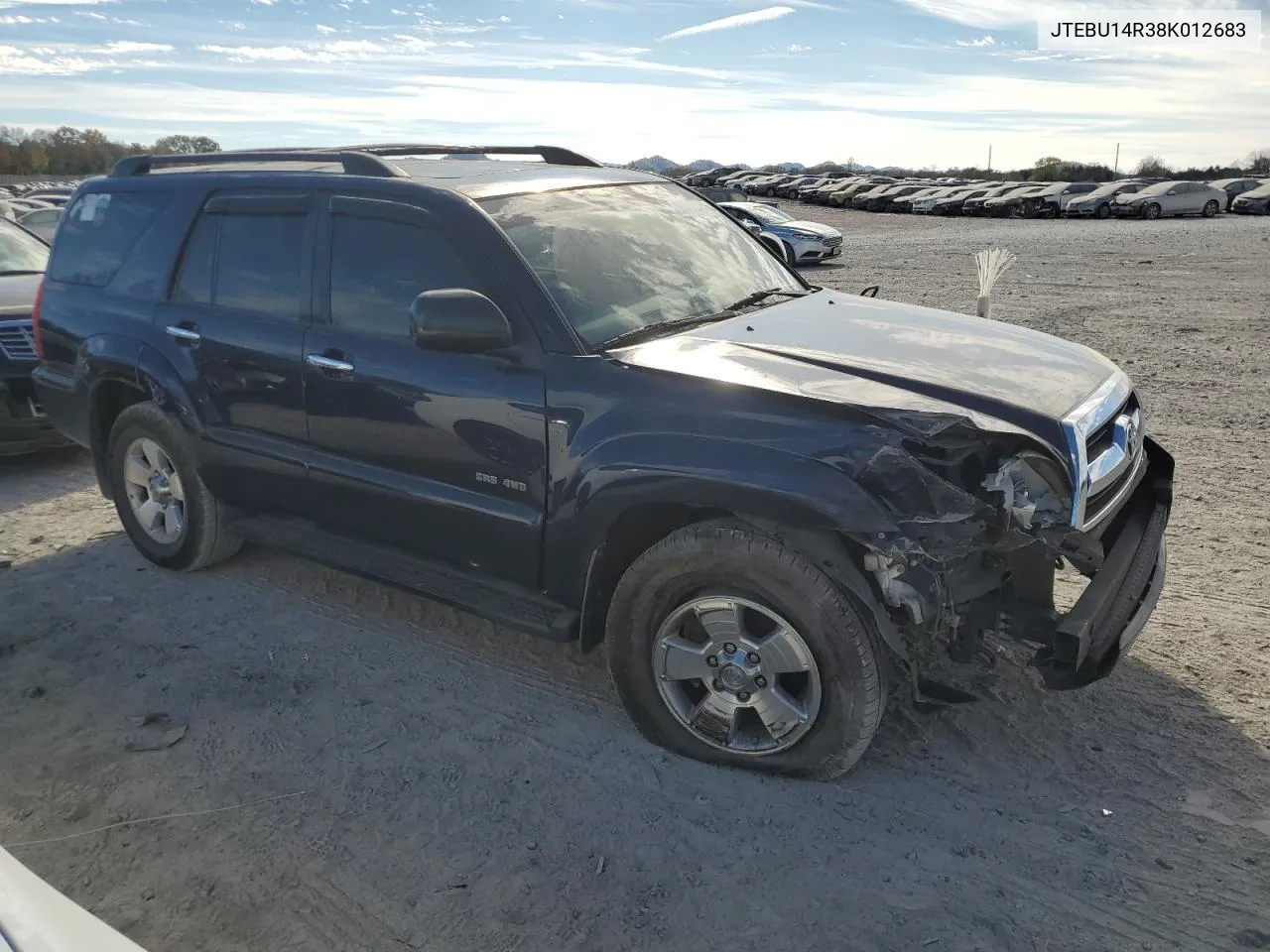 2008 Toyota 4Runner Sr5 VIN: JTEBU14R38K012683 Lot: 80418434