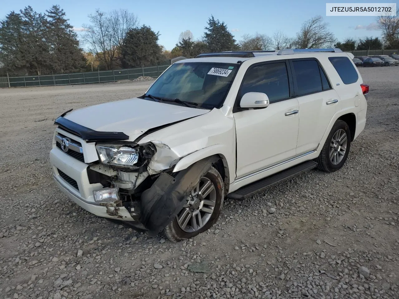 2010 Toyota 4Runner Sr5 VIN: JTEZU5JR5A5012702 Lot: 79869234