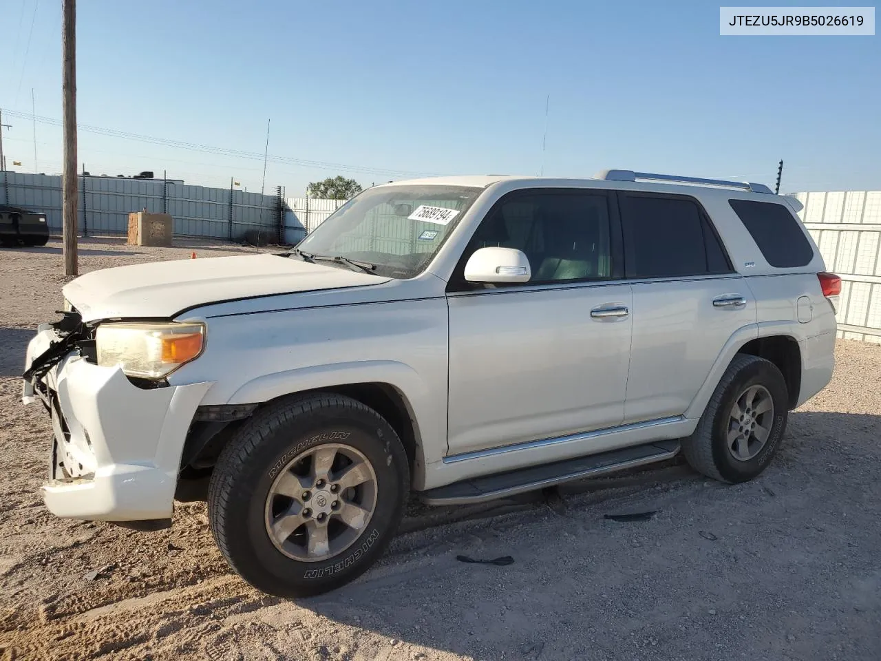 2011 Toyota 4Runner Sr5 VIN: JTEZU5JR9B5026619 Lot: 75689194