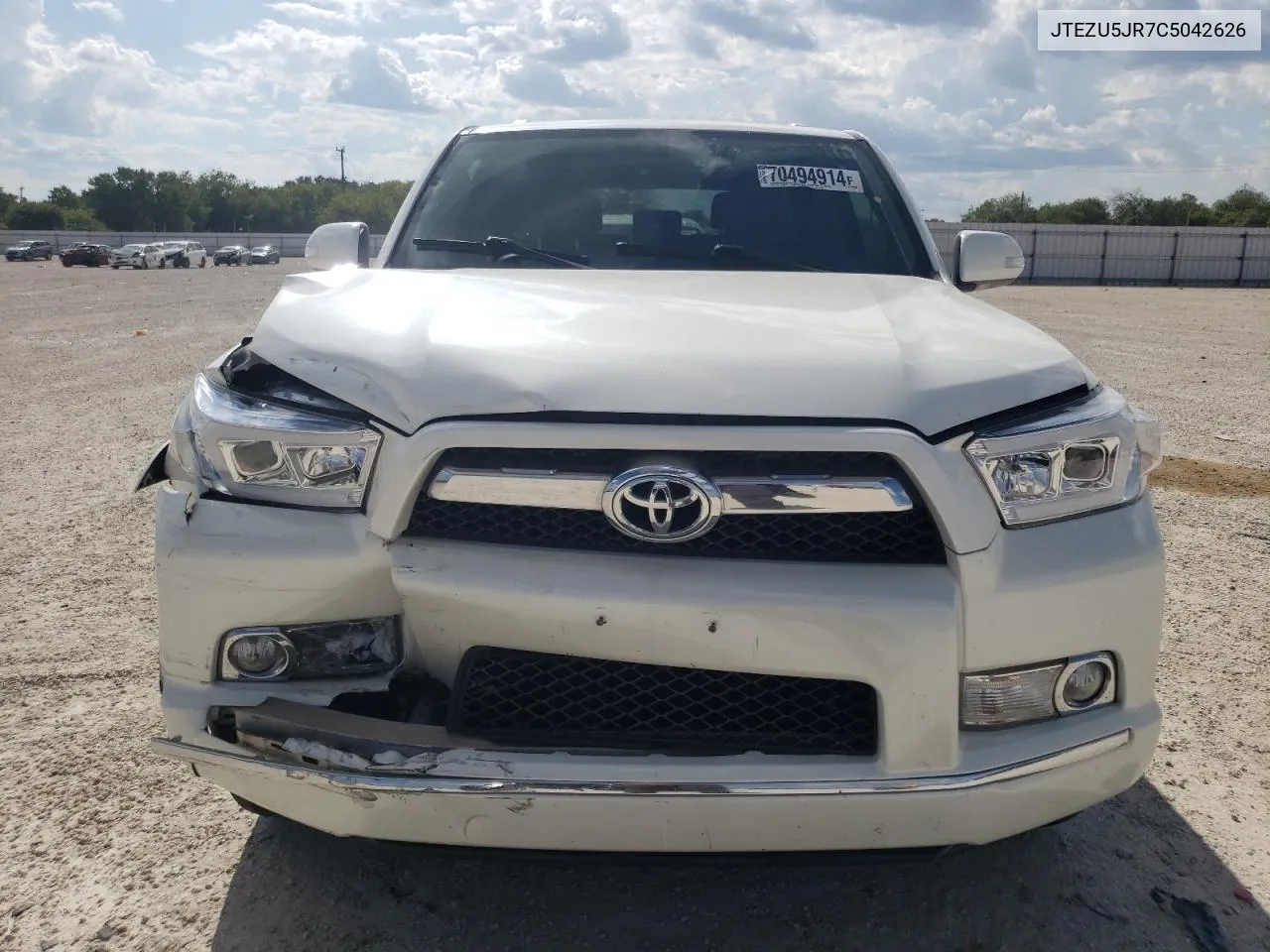 2012 Toyota 4Runner Sr5 VIN: JTEZU5JR7C5042626 Lot: 70494914