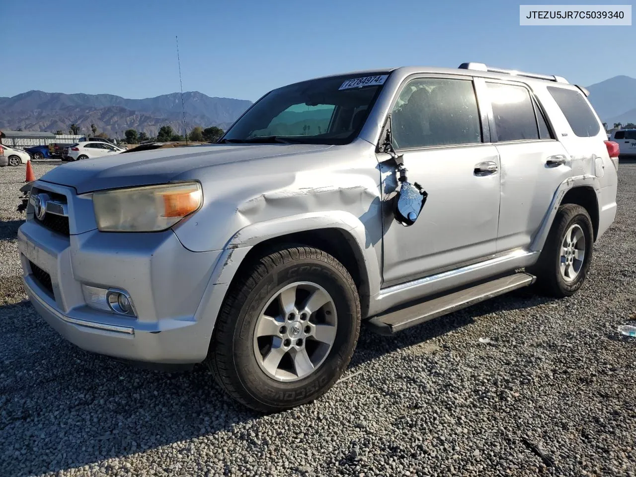 2012 Toyota 4Runner Sr5 VIN: JTEZU5JR7C5039340 Lot: 72784974