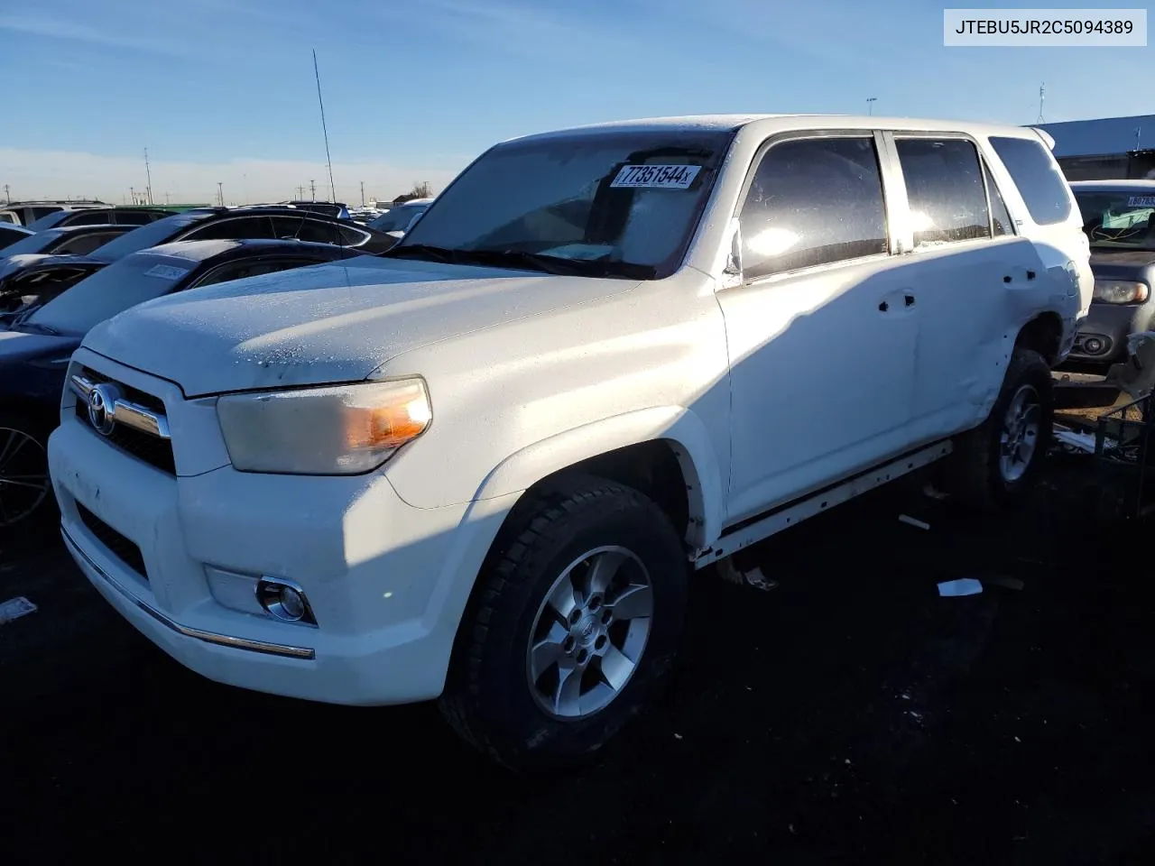 2012 Toyota 4Runner Sr5 VIN: JTEBU5JR2C5094389 Lot: 77351544