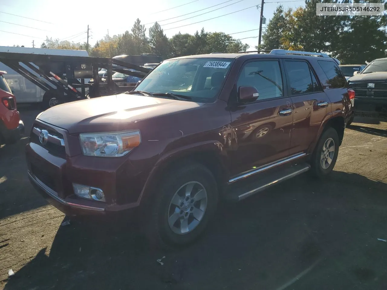 2013 Toyota 4Runner Sr5 VIN: JTEBU5JR5D5146292 Lot: 75038944