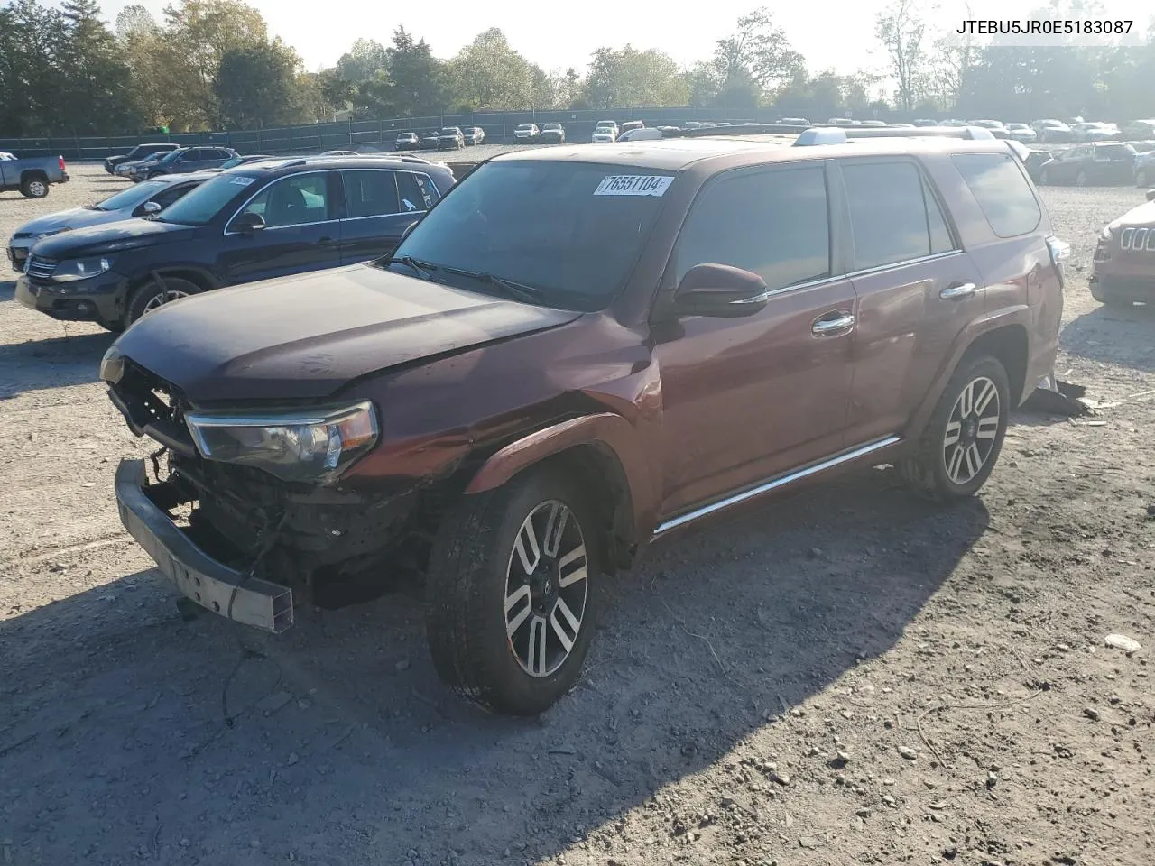 2014 Toyota 4Runner Sr5 VIN: JTEBU5JR0E5183087 Lot: 76551104