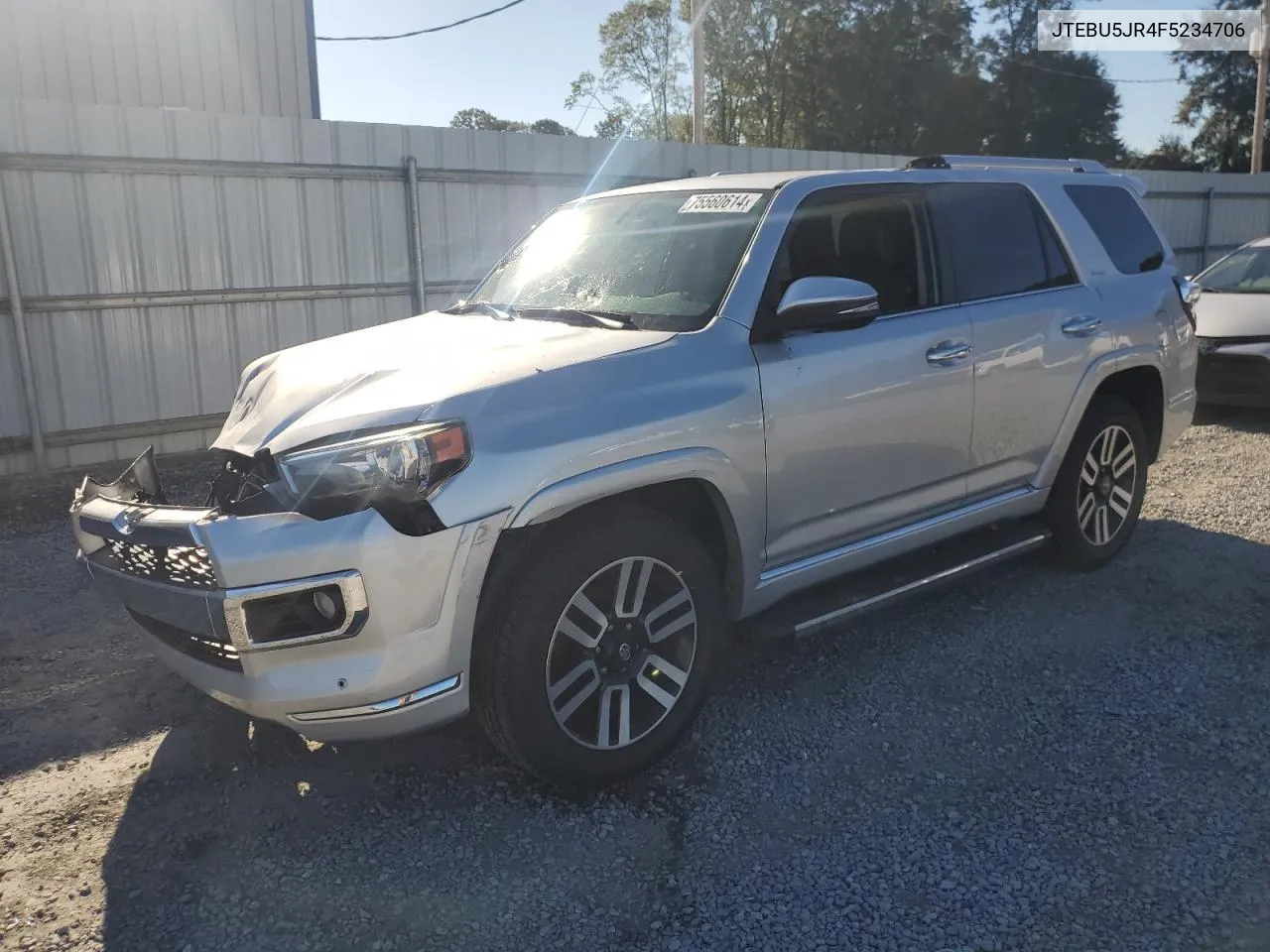 2015 Toyota 4Runner Sr5 VIN: JTEBU5JR4F5234706 Lot: 75560614