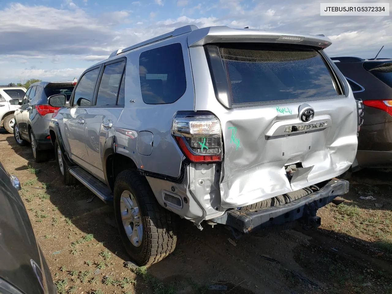 2016 Toyota 4Runner Sr5/Sr5 Premium VIN: JTEBU5JR1G5372334 Lot: 60096174