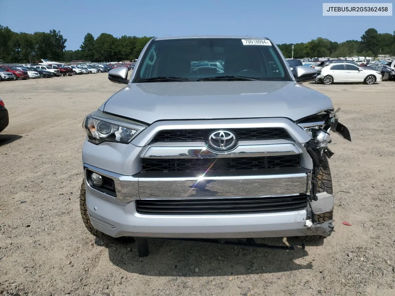 2016 Toyota 4Runner Sr5/Sr5 Premium VIN: JTEBU5JR2G5362458 Lot: 70018094