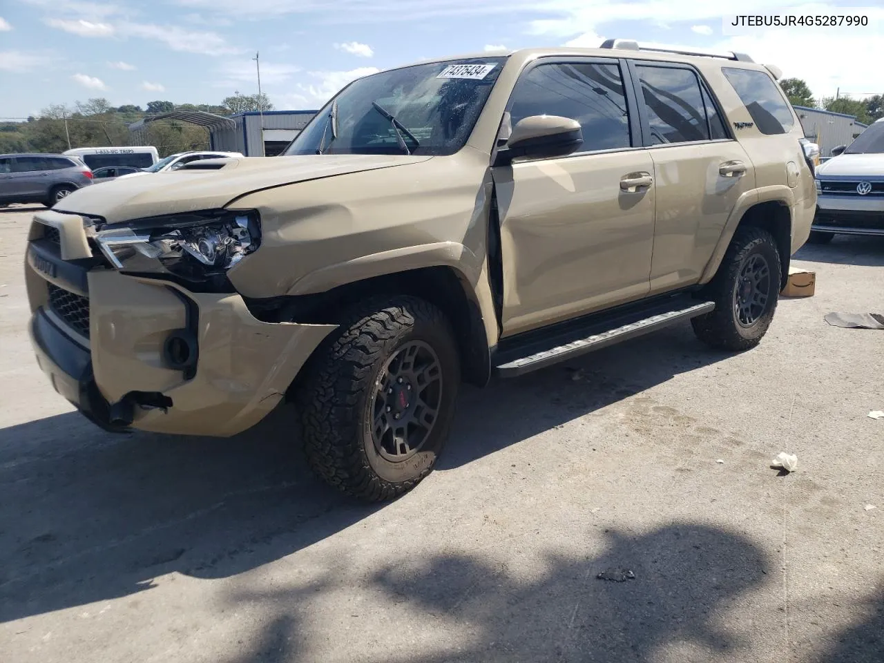 2016 Toyota 4Runner Sr5/Sr5 Premium VIN: JTEBU5JR4G5287990 Lot: 74375434