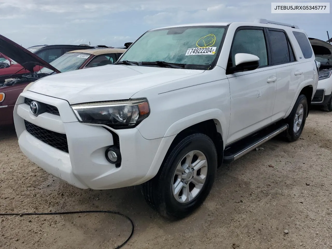 2016 Toyota 4Runner Sr5/Sr5 Premium VIN: JTEBU5JRXG5345777 Lot: 74922204