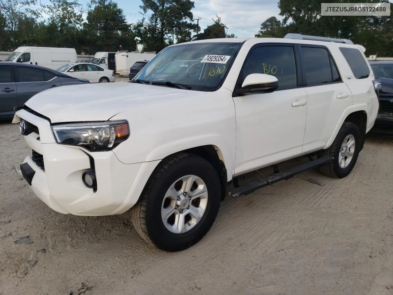 2016 Toyota 4Runner Sr5 VIN: JTEZU5JR8G5122488 Lot: 74929354