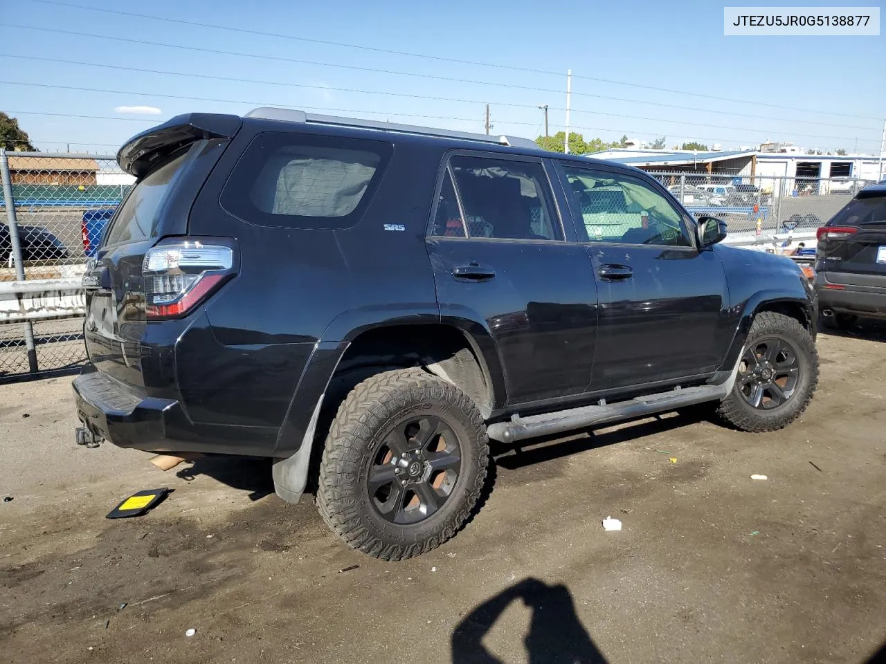 2016 Toyota 4Runner Sr5 VIN: JTEZU5JR0G5138877 Lot: 75057554