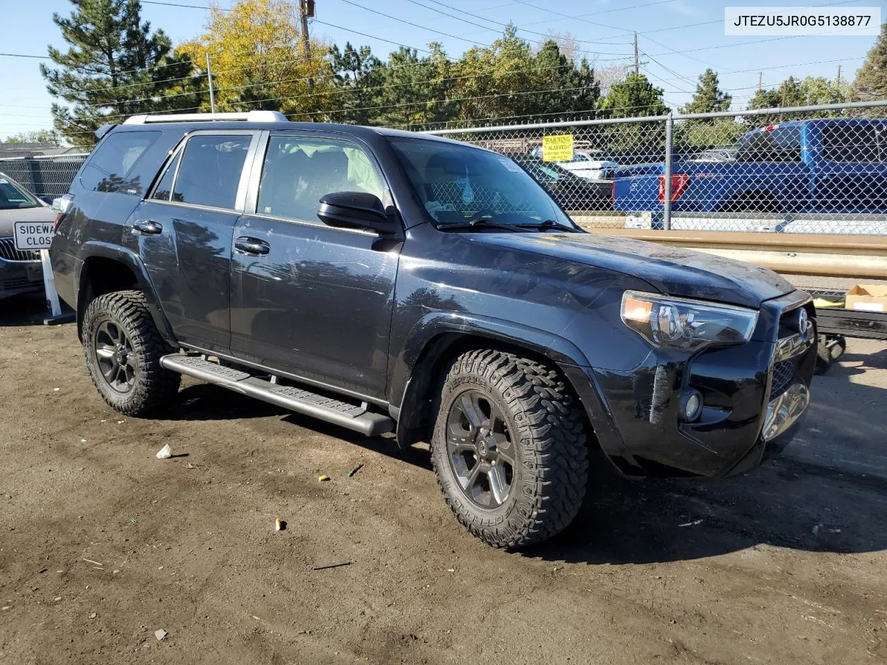 2016 Toyota 4Runner Sr5 VIN: JTEZU5JR0G5138877 Lot: 75057554