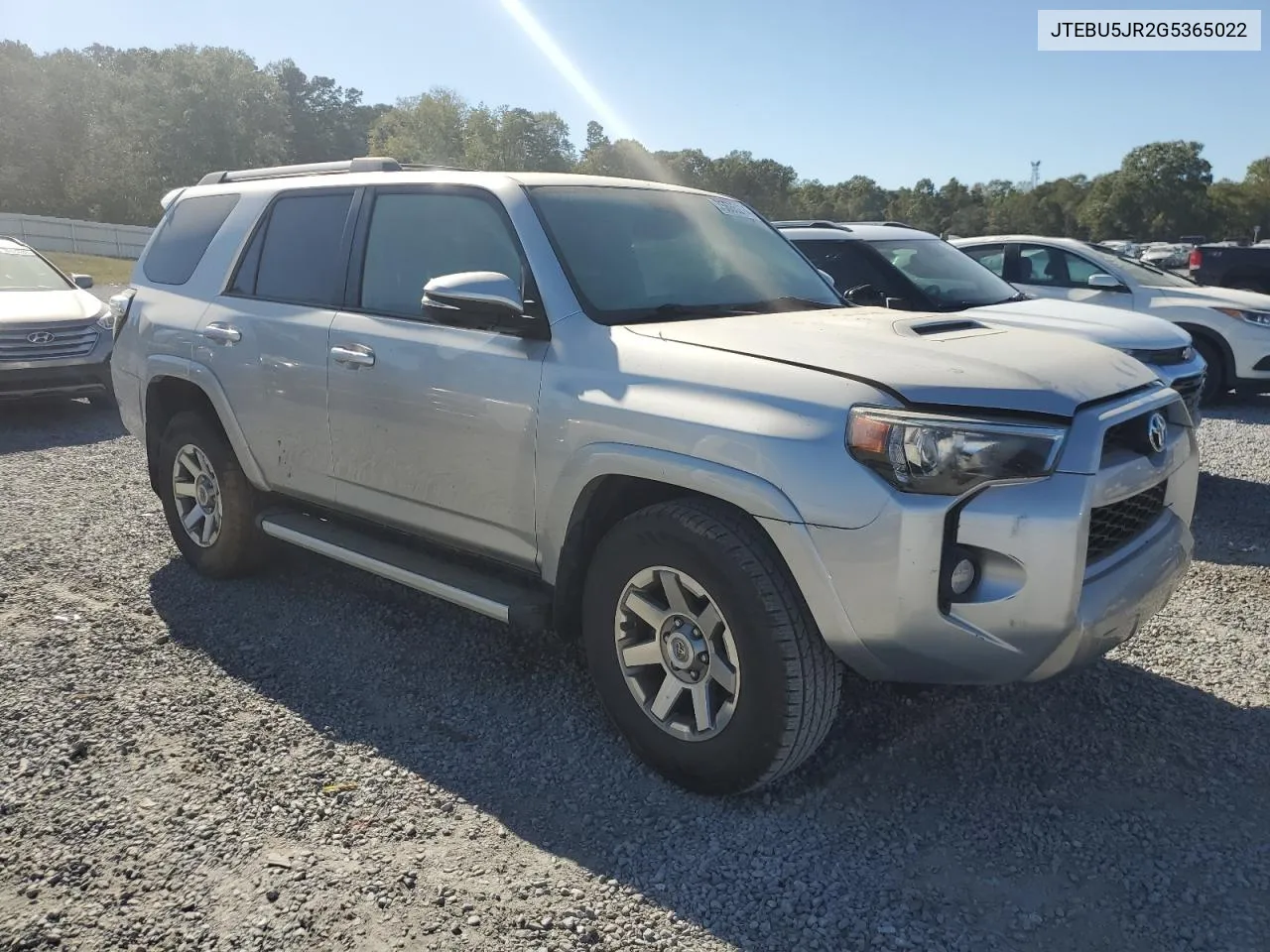 2016 Toyota 4Runner Sr5/Sr5 Premium VIN: JTEBU5JR2G5365022 Lot: 75685274