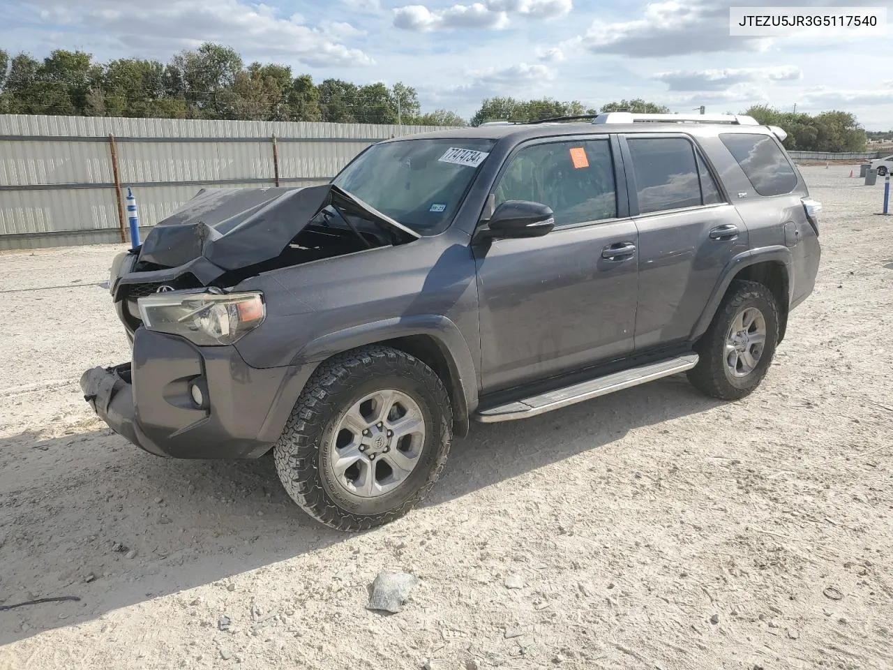 2016 Toyota 4Runner Sr5 VIN: JTEZU5JR3G5117540 Lot: 77474734