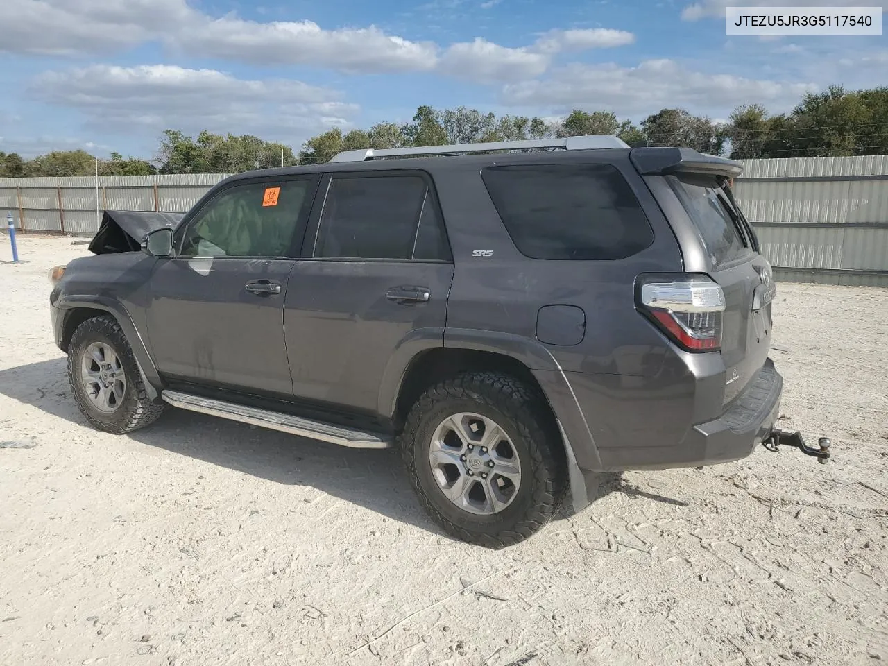 2016 Toyota 4Runner Sr5 VIN: JTEZU5JR3G5117540 Lot: 77474734