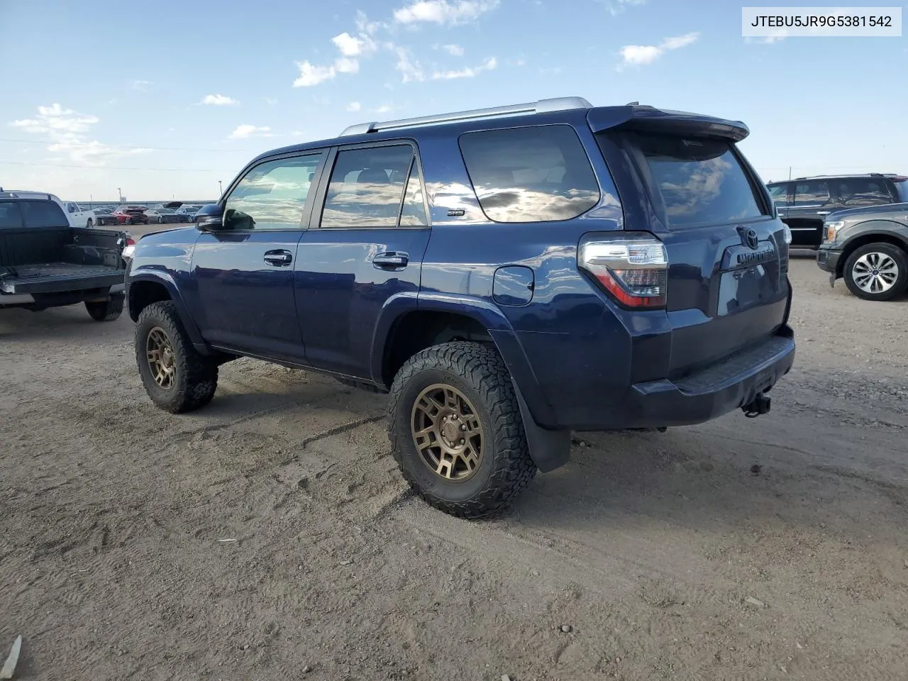 2016 Toyota 4Runner Sr5/Sr5 Premium VIN: JTEBU5JR9G5381542 Lot: 78296554