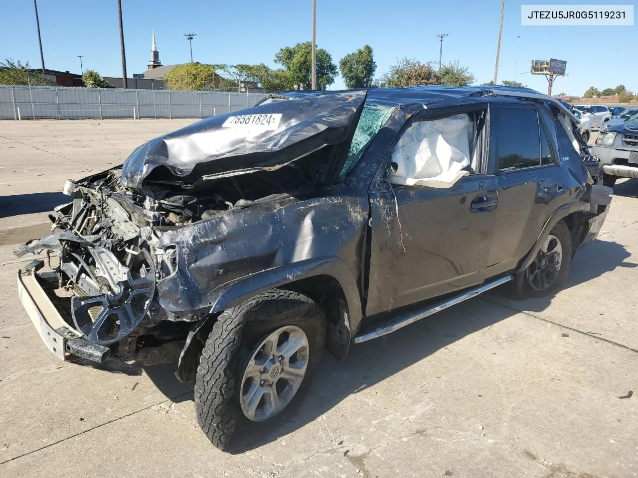 2016 Toyota 4Runner Sr5 VIN: JTEZU5JR0G5119231 Lot: 78581824