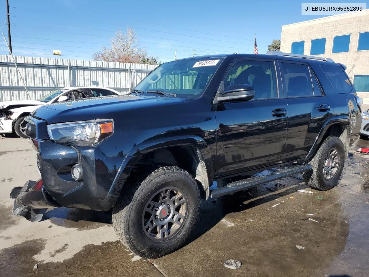 2016 Toyota 4Runner Sr5/Sr5 Premium VIN: JTEBU5JRXG5362899 Lot: 79498154