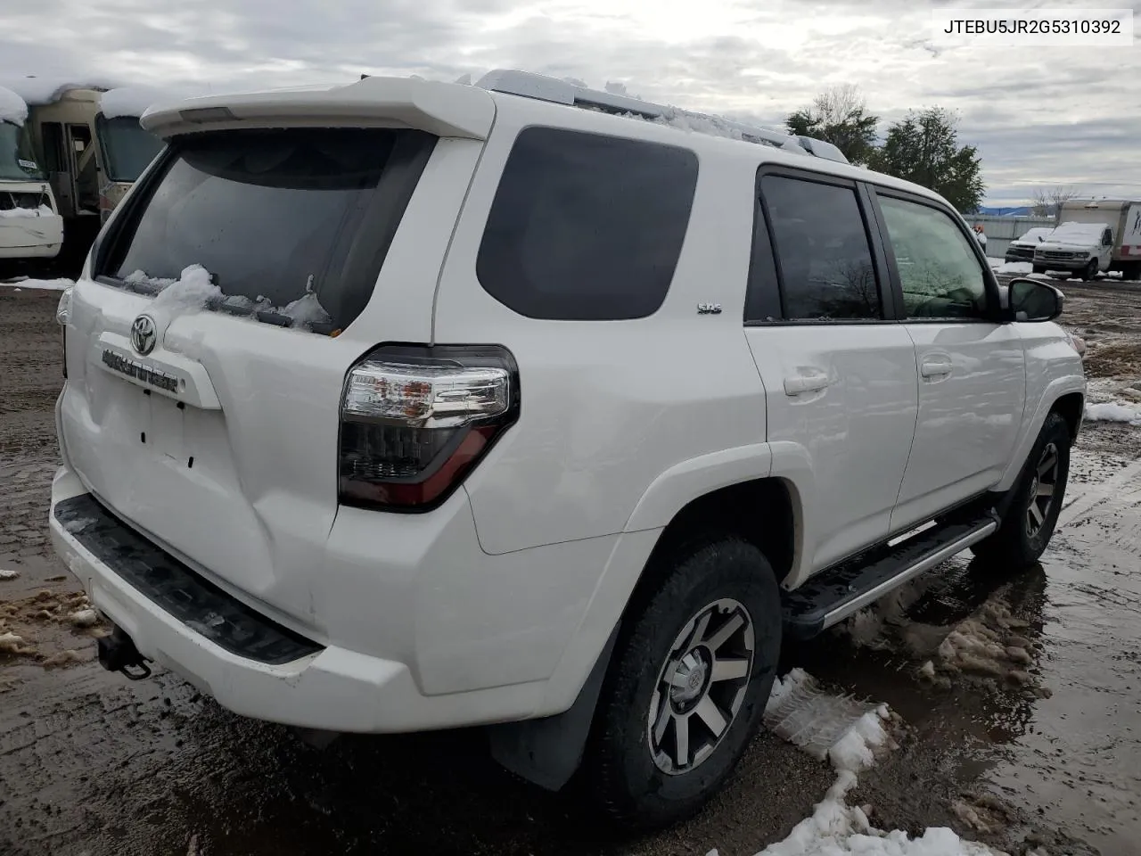 2016 Toyota 4Runner Sr5/Sr5 Premium VIN: JTEBU5JR2G5310392 Lot: 79758974