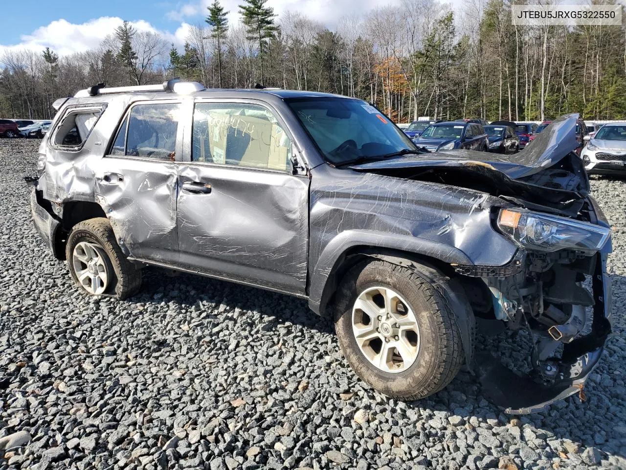 2016 Toyota 4Runner Sr5/Sr5 Premium VIN: JTEBU5JRXG5322550 Lot: 79814474