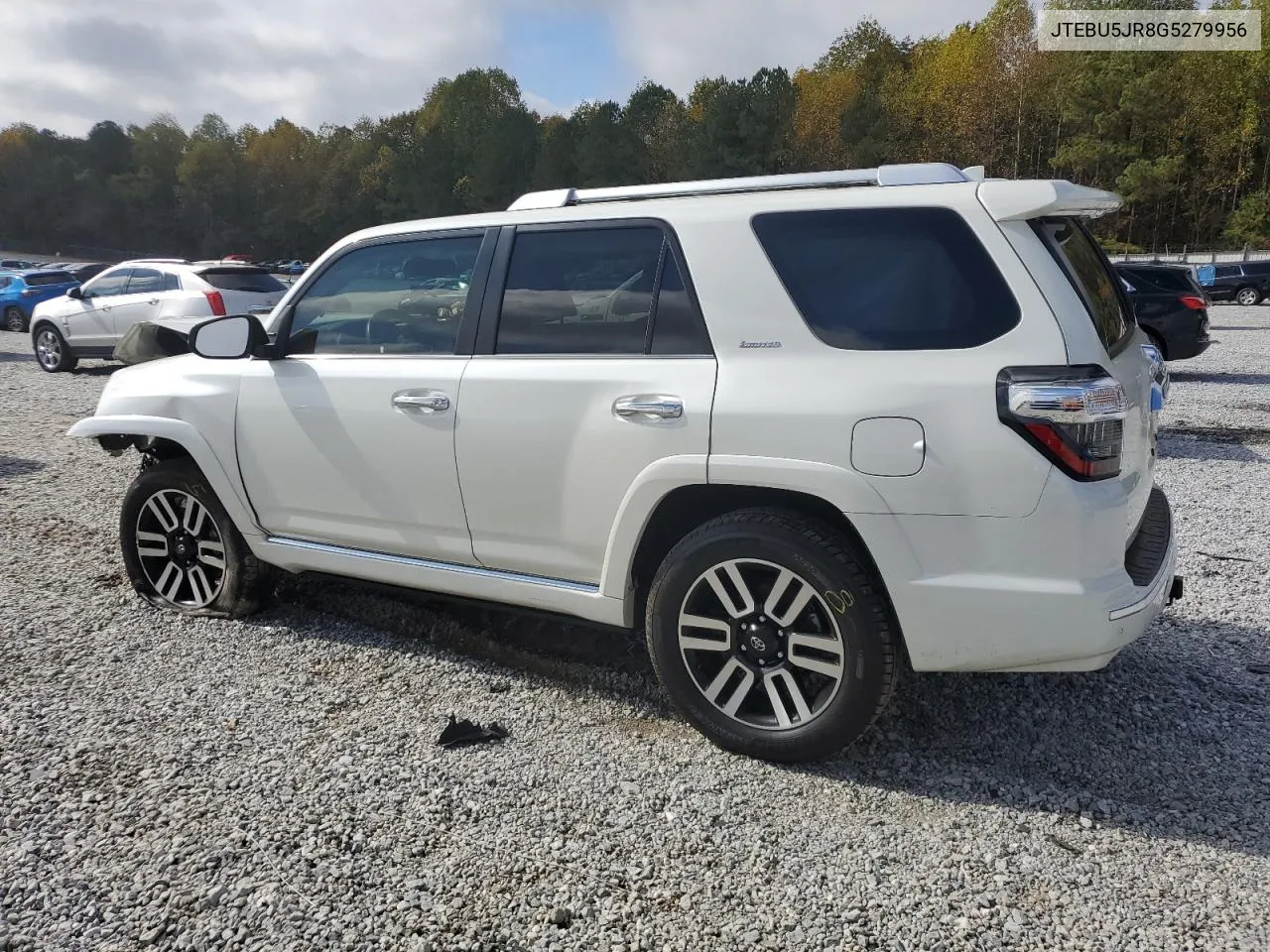 2016 Toyota 4Runner Sr5/Sr5 Premium VIN: JTEBU5JR8G5279956 Lot: 80210014