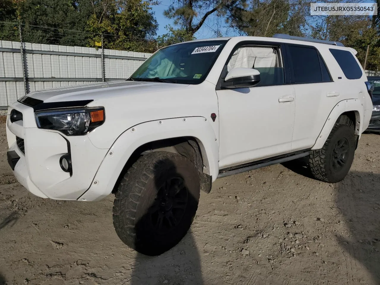 2016 Toyota 4Runner Sr5/Sr5 Premium VIN: JTEBU5JRXG5350543 Lot: 80344704