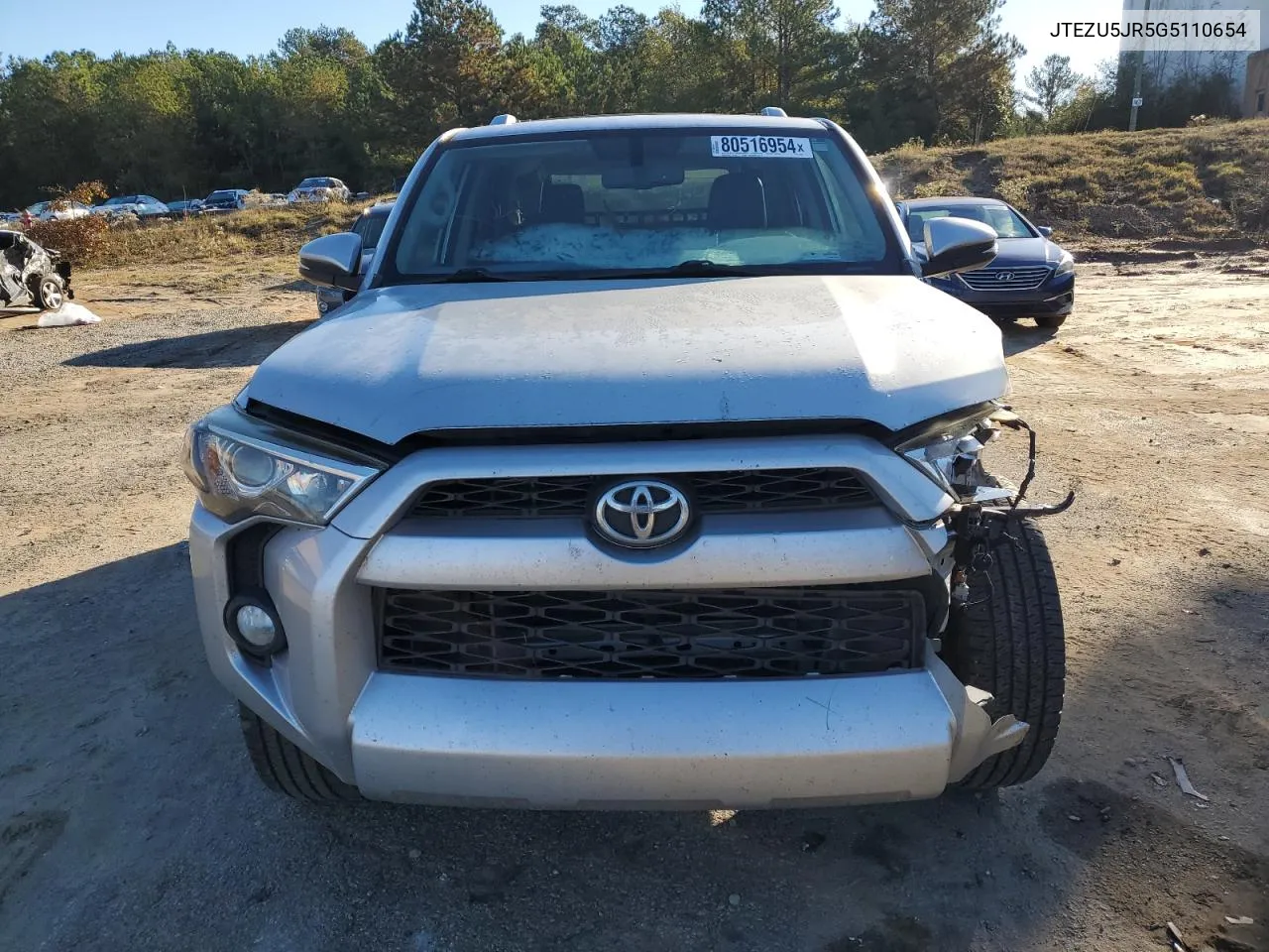 2016 Toyota 4Runner Sr5 VIN: JTEZU5JR5G5110654 Lot: 80516954