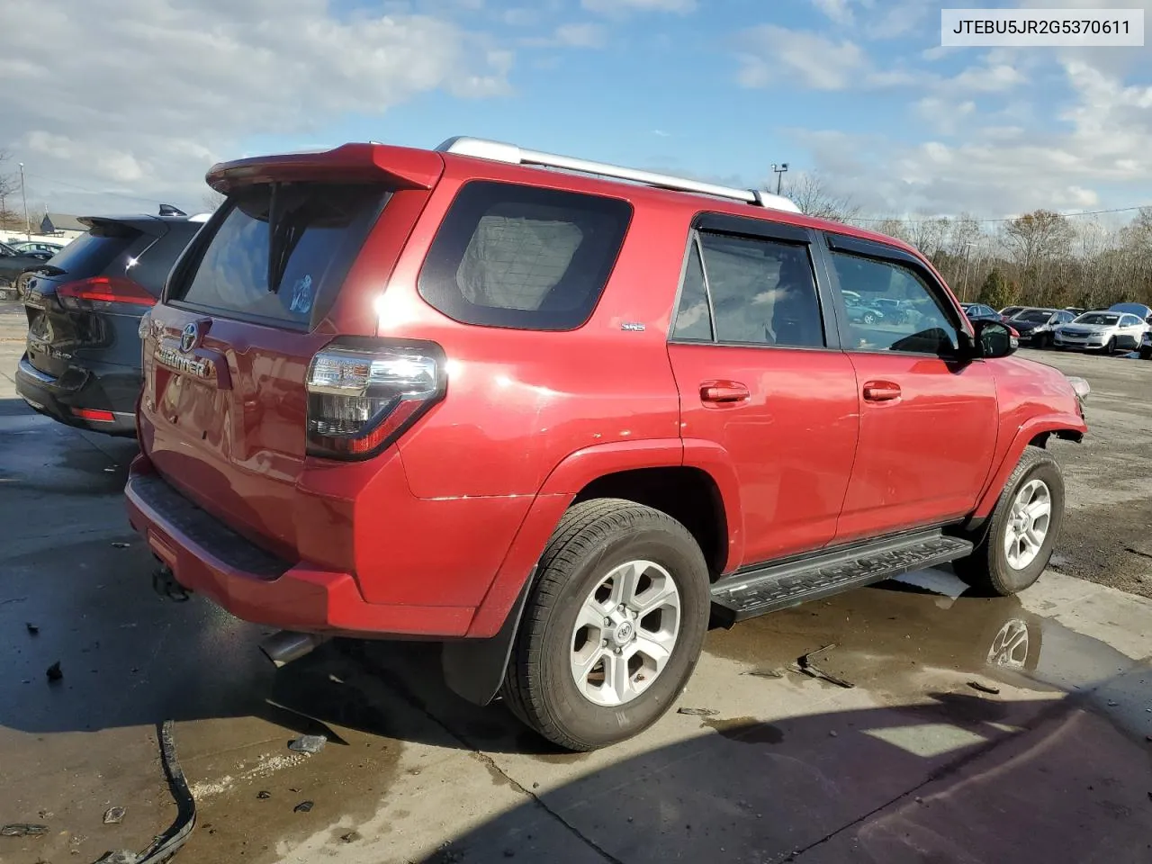 2016 Toyota 4Runner Sr5/Sr5 Premium VIN: JTEBU5JR2G5370611 Lot: 80594724