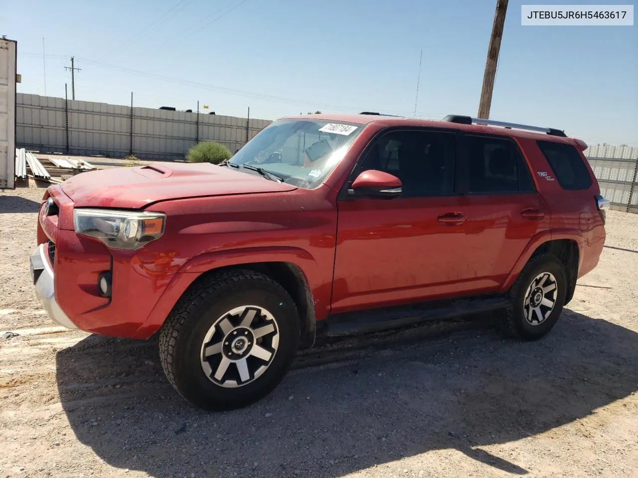 2017 Toyota 4Runner Sr5/Sr5 Premium VIN: JTEBU5JR6H5463617 Lot: 71807184