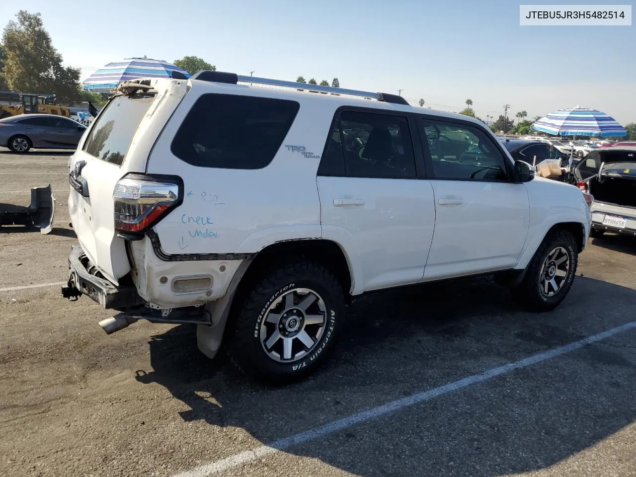 2017 Toyota 4Runner Sr5/Sr5 Premium VIN: JTEBU5JR3H5482514 Lot: 74948274