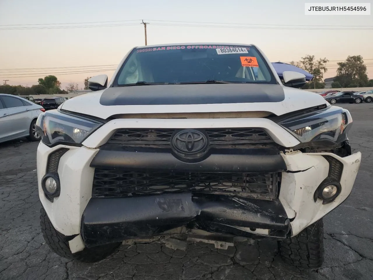 2017 Toyota 4Runner Sr5/Sr5 Premium VIN: JTEBU5JR1H5454596 Lot: 80384614