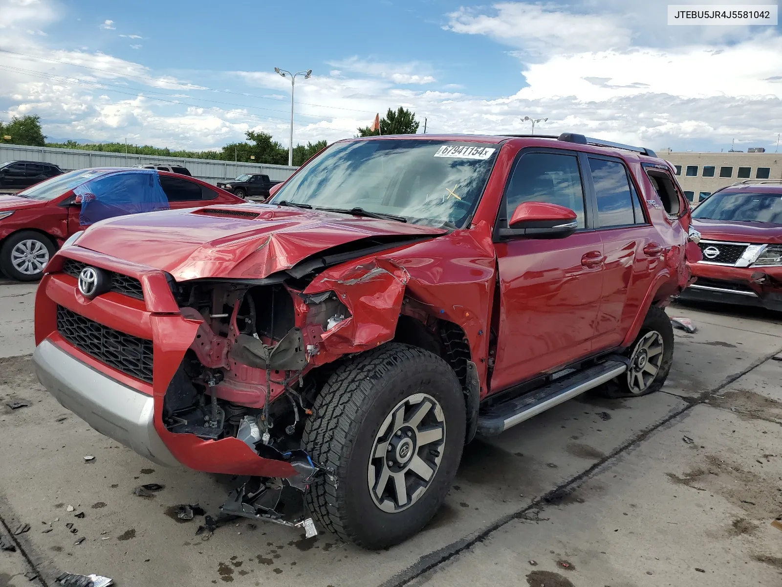 2018 Toyota 4Runner Sr5/Sr5 Premium VIN: JTEBU5JR4J5581042 Lot: 67941154