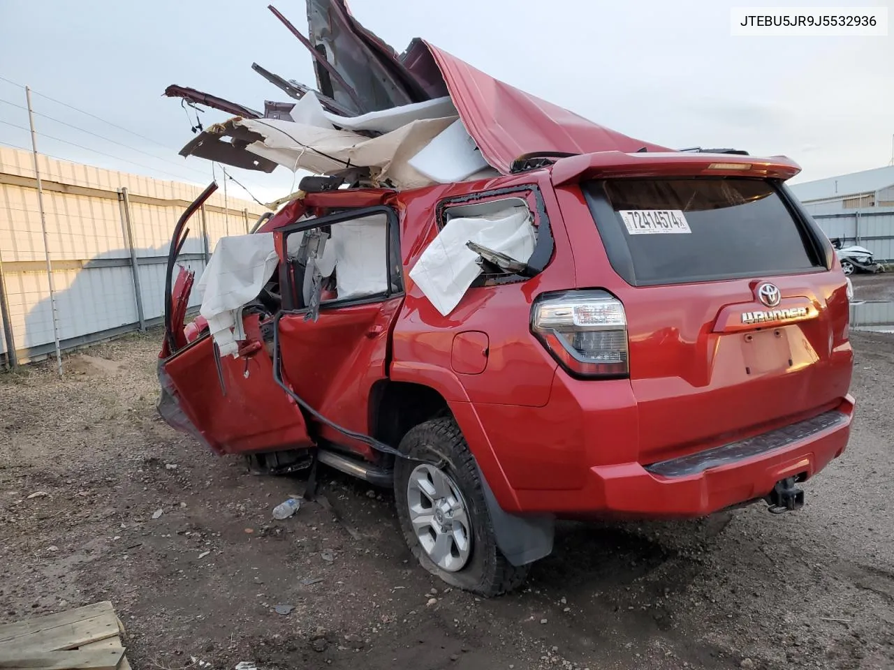 2018 Toyota 4Runner Sr5/Sr5 Premium VIN: JTEBU5JR9J5532936 Lot: 72414574