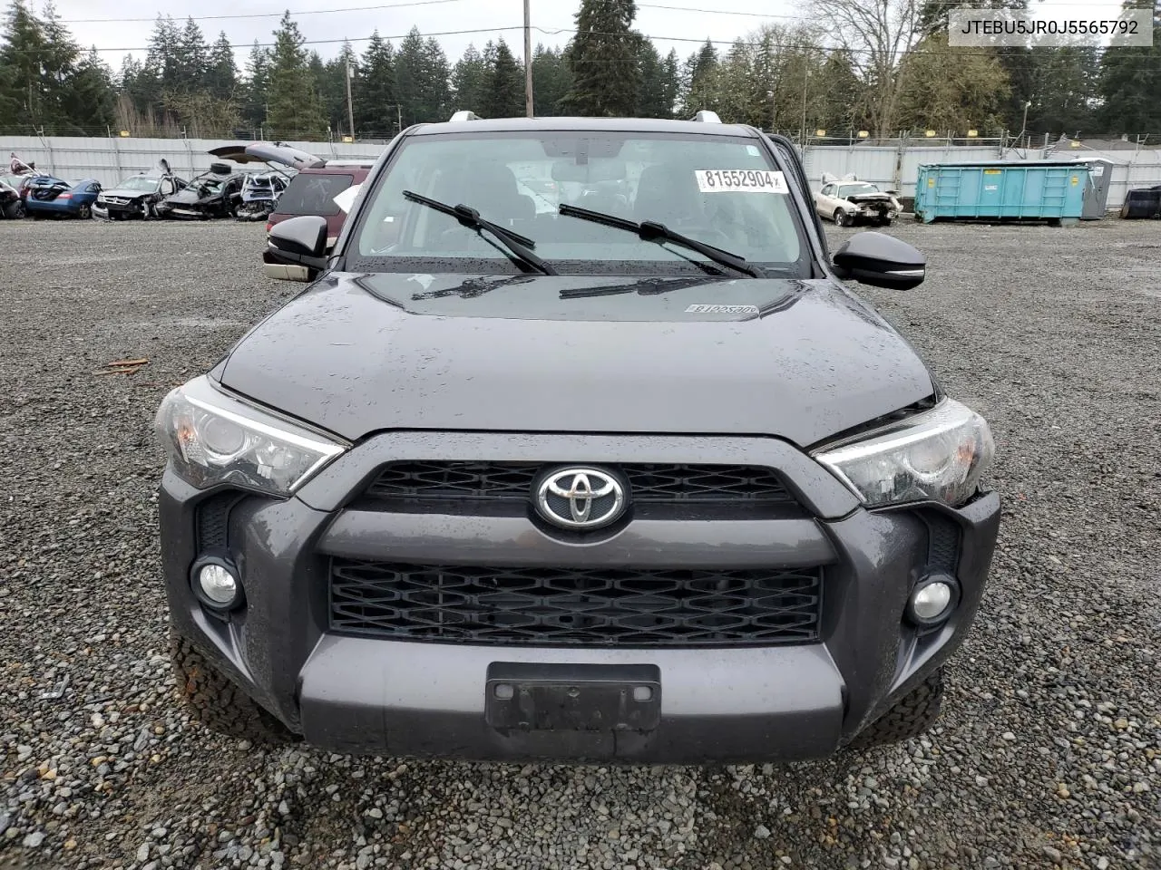 2018 Toyota 4Runner Sr5/Sr5 Premium VIN: JTEBU5JR0J5565792 Lot: 81552904