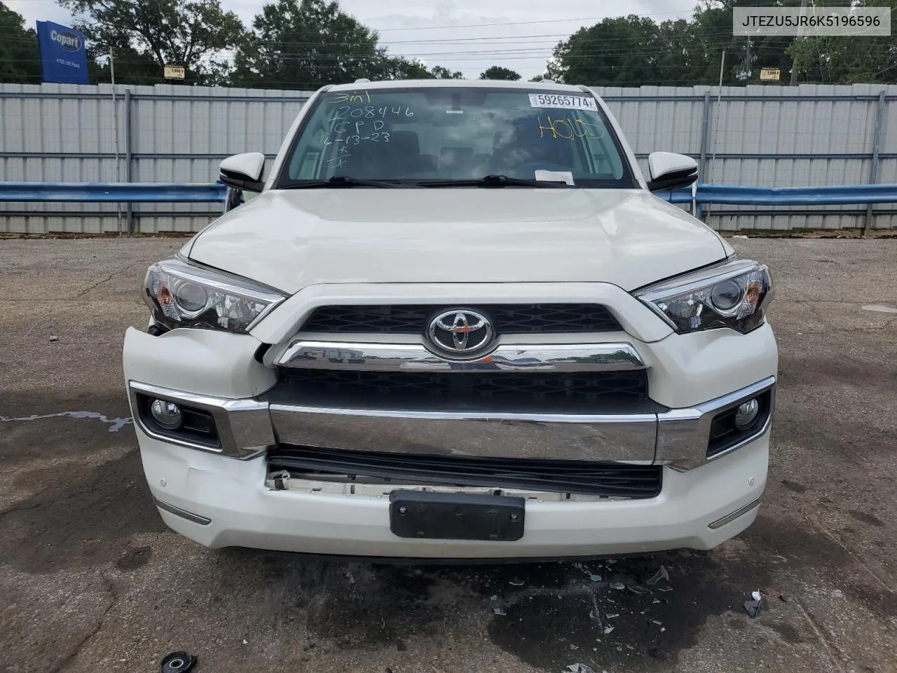 2019 Toyota 4Runner Sr5 VIN: JTEZU5JR6K5196596 Lot: 59265774