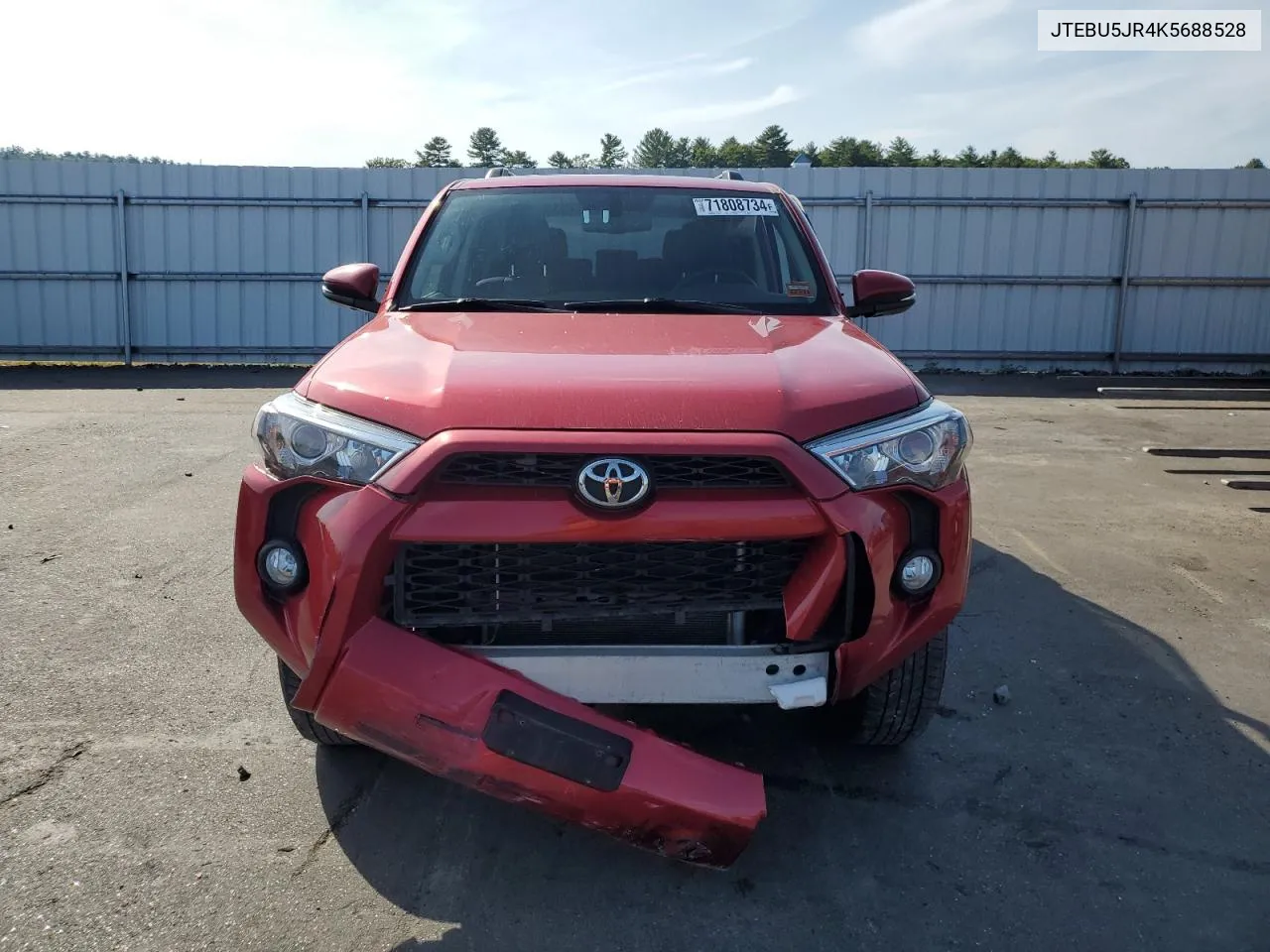 2019 Toyota 4Runner Sr5 VIN: JTEBU5JR4K5688528 Lot: 71808734