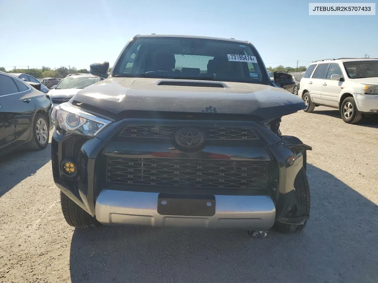 2019 Toyota 4Runner Sr5 VIN: JTEBU5JR2K5707433 Lot: 73195474