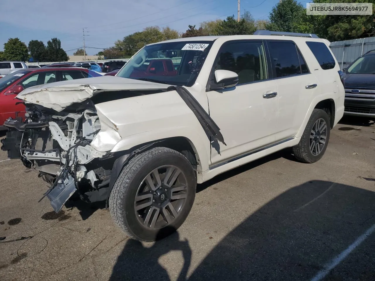 2019 Toyota 4Runner Sr5 VIN: JTEBU5JR8K5694977 Lot: 74501254