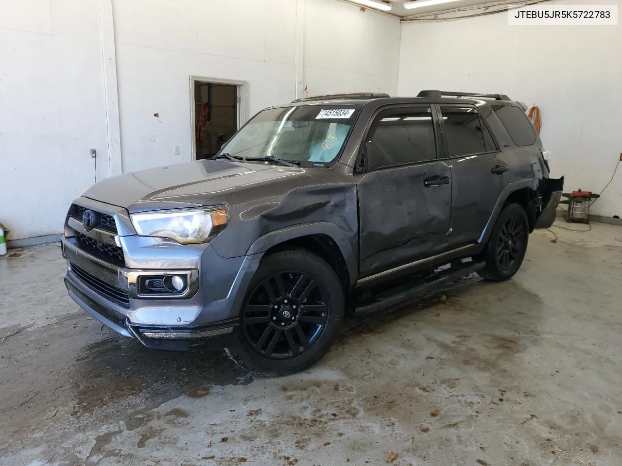 2019 Toyota 4Runner Sr5 VIN: JTEBU5JR5K5722783 Lot: 74515034