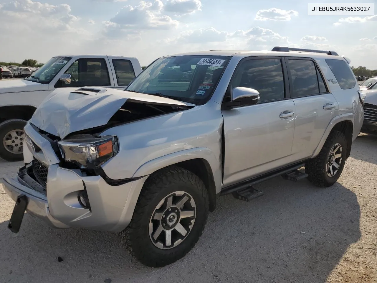 2019 Toyota 4Runner Sr5 VIN: JTEBU5JR4K5633027 Lot: 74954534