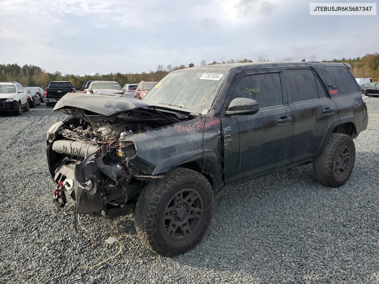 2019 Toyota 4Runner Sr5 VIN: JTEBU5JR6K5687347 Lot: 77531934