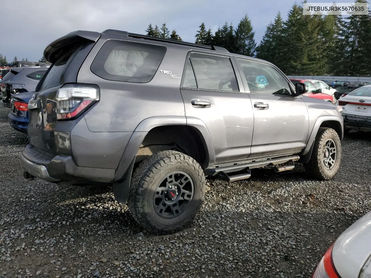 2019 Toyota 4Runner Sr5 VIN: JTEBU5JR3K5670635 Lot: 78190234