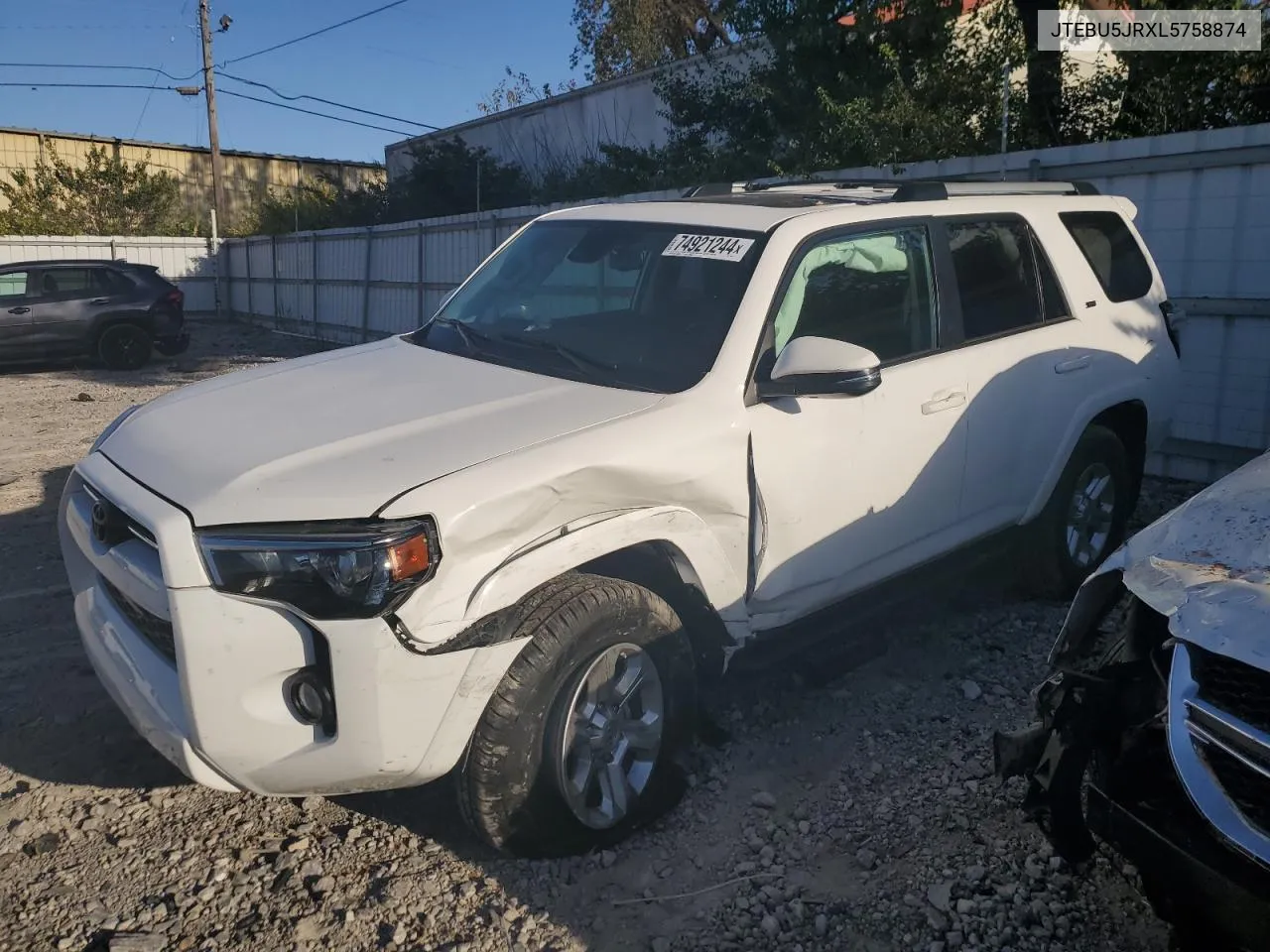 2020 Toyota 4Runner Sr5/Sr5 Premium VIN: JTEBU5JRXL5758874 Lot: 74921244